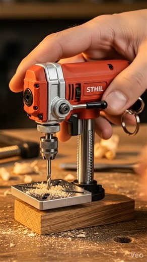 Mini Drill Press That Fits in Your Pocket! #powertools #shortsfeed #minidrill #satisfying #diyusa