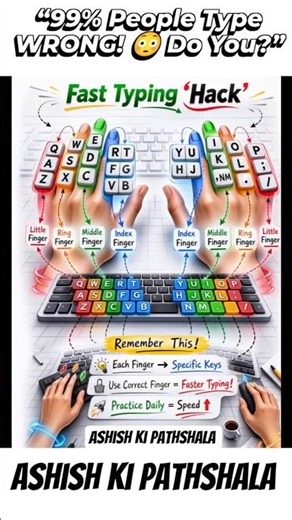 Typing Speed Boost 🚀 Finger Placement Trick #shorts