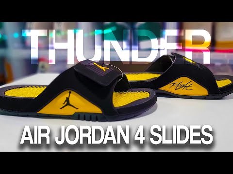 Air Jordan 4 Hydro Slides "Thunder" 2023 Official Review (4K)