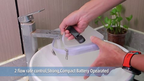 LUOOV Electric Rechargeable Handheld Personal Travel Bidet Portable for Toilet,Bathroom and Outdoor Hiking Strong - Soft Pressure Options Refreshing Clean with 2.3L Water Storage (Black 2.3L)