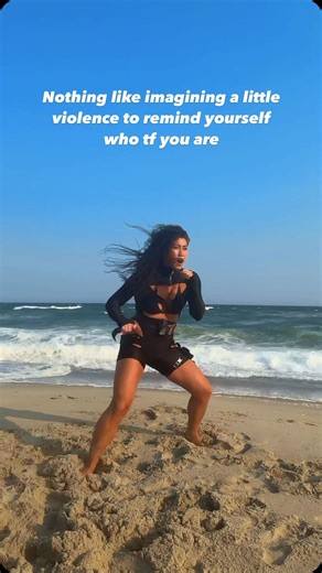 CRYSTAL on Instagram: "Shadow boxing & flowing with my karambit and kicks always makes me feel powerful. Wbu? 🥷🌊🗡️ Also training on a sandy terrain is no joke 🏖️🫠👊 #martialartstraining #shadowboxing #shadowbox #martialartsathletes"