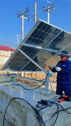 Solar panel assembly process for power #construction #productivity