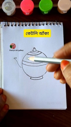 19K views · 130 reactions |  Easy Kettle Drawing ✍️|step by step Drawing Tutorial. #art #reels #kettle #pencilsketch #artlovers | Fancy's Art gallery | Facebook