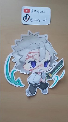 How to draw Sanemi chibi | Demon slayer #kny #demonslayerart #animeart #drawing