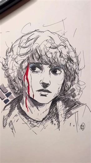 Drawing Mike from stranger things #art #drawing #pinterest #mike ​⁠@Habibatou-n7e