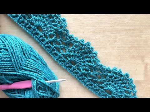Beautiful and EASY crochet lace border stitch. Try it yourself! (online tutorial).