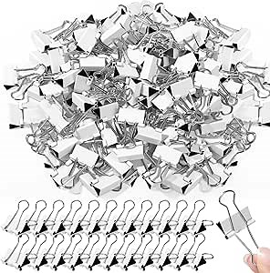 Jetec 100 Pack 0. 75in/19mm White Metal Binder Clips Bulk Medium Reusable Fold Back Binder Clips Paper Clamps Spring Steel Sturdy for Home Office School Supplies
