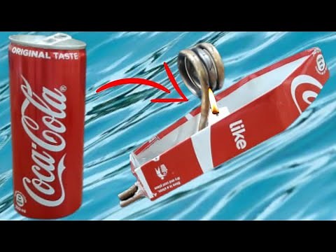 Now Everyone Can Easily Make A Pop-Pop Boat At Home. DIY Toy Steam Boat With With Soda Can.