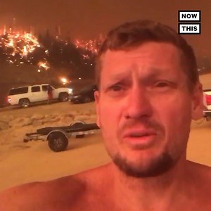 Watch the frightening moment this camper in California was surrounded by fire and had to be rescued by helicopter | NowThis Impact