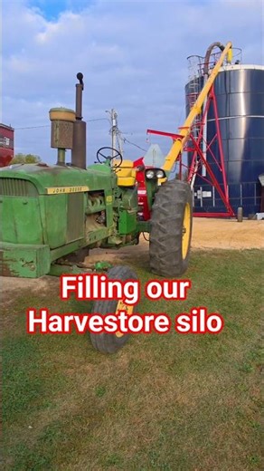 Filling our 1970 harvestore silo! #agriculture #farm #farmer #farming #corn #tractor #silo