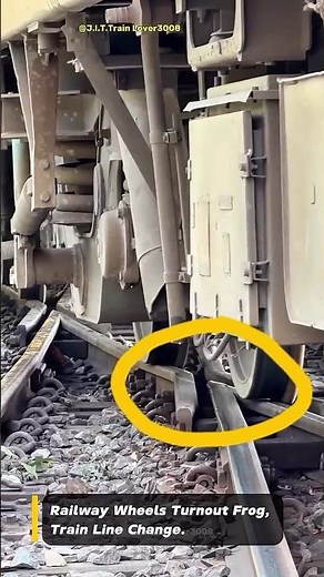 Railway Wheels Turnout Frog+Train Line Change. #train #wheels #turnout #linechange #shorts