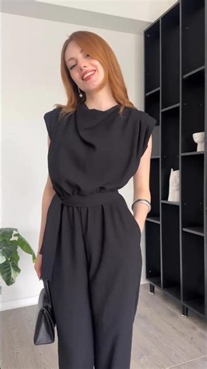 The perfect🥀 Our Jumpsuit with Padded Shoulders and Belted Waist #FashionModel #shorts #ViralShort