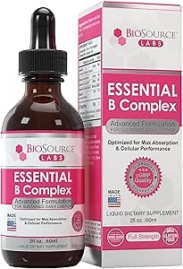 Essential B Complex - Daily Vegan Vitamin B-Complex Sublingual Liquid Drops w/Methyl B12 (2oz / 60ml Bottle) - 60-Day Supply