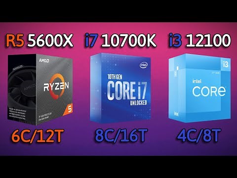 i3 12100 vs i7 10700K vs ryzen 5 5600X - Benchmark and test in 8 Games