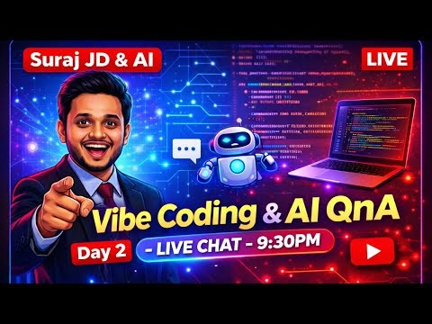 Vibe Coding Live: Q&A, Live Demo & Live Class - Day 2 from $0! #AI #Code #Live