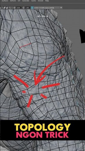Using ngons to make retopology a lot easier in Maya or Blender