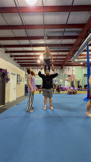 Practice standing H2H with @forestcityyoga at @acro.events.in.denim !! It was great finally getting to play with you!! Thank you Jamin for spotting and coaching! | Caleb Furman