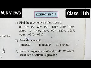 Class 11 Trigonometry 1 Exercise 2.1 Maths 1 Maharashtra board New syllabus by CHETAN sir