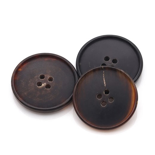 Natural Horn Buttons: Flat Arc Black & Brown Sewing Button (6 Pcs) - Etsy