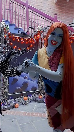 Jack Skellington and Sally from The Nightmare Before Christmas at Disneyland 🏰 #disneyland #disney