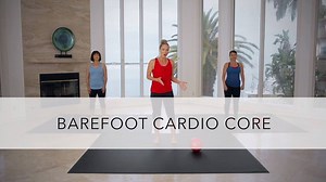 BAREFOOT CARDIO CORE is one of the 20 sessions included in our all new Walk STRONG 3 program coming soon to DVD and digital! This moderate intensity cardio work out is focused on developing a foundation of cardiovascular endurance, while improving core strength and foot/ankle mobility. This is just one of the routines in this plan that is focused on moderation to help lower inflammation, enhance muscle recovery and to (hopefully) keep contributing to your overall enjoyment of exercise. We’ll inc