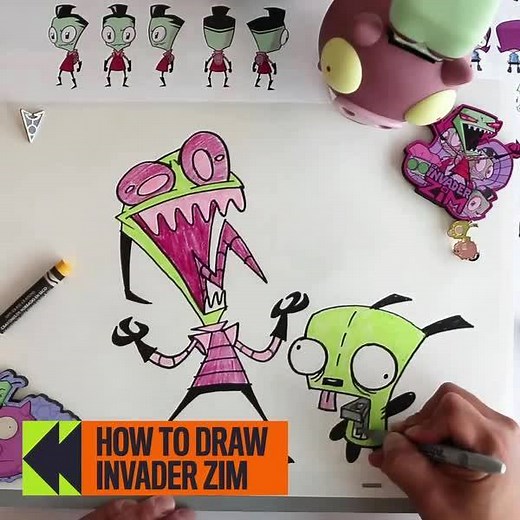 Learn something new today! How to draw Invader Zim, taught by one of the pros. | Remember When