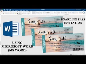 BOARDING / TRAVEL PASS | How to make WEDDING INVITATION in Microsoft Word (MS Word) | Cassy Soriano