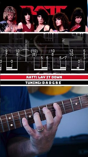 Lay It Down Guitar Riff by Ratt with Tab #shorts #guitar #guitarcover