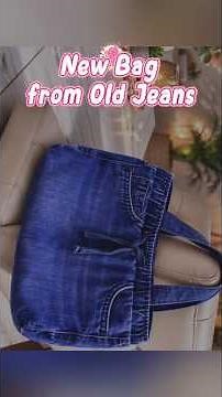 DIY Denim Bag from Old Jeans | Easy Upcycled Tote Tutorial #tips #sewing #tricks