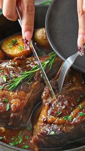 Slow Cooked Glazed Lamb Shanks 🍖🔥✨