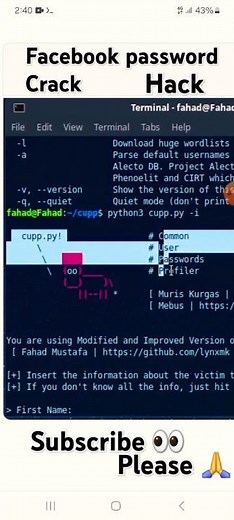 FACEBOOK ID HACK IN TERMUX ANDROID APP BRUTE FORCE ATTACK 2024 #youtubeshorts #shorts #termuxtool