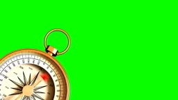 4K. Compass Indicating Direction On Green Screen. Ultra High...