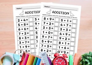 10 Printable Addition Worksheets, Fill in the Blanks - Maths Practice. - Etsy UK