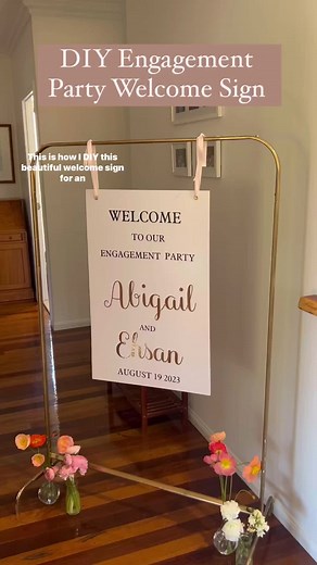 DIY Wedding Welcome Sign with Foam Board and Cricut | Engagement Party Decor