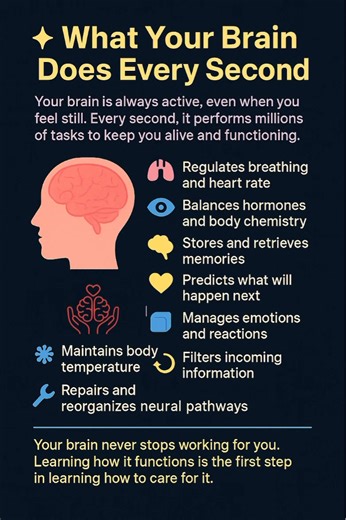 1.7K views | Your Brain Works Every Second of Every Day 易❤️ Your...