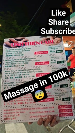 Massage prices in Vietnam under 100 massage #shortsfeed #massage #massagetherapy #relax viral