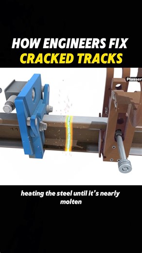 How engineers fix cracked tracks #knowledge #sciencetok #train #track #america