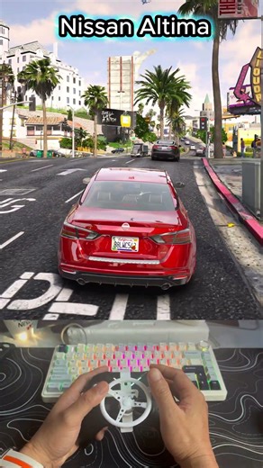 Driving a NISSAN ALTIMA Car with a Crazy Mini Steering Wheel! #gta5