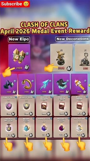 Clash of Clans April 2026 Medal Event Rewards REVEALED!