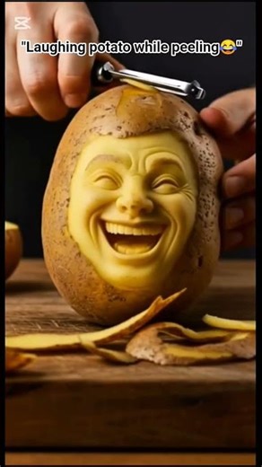 “Laughing Potato While Peeling 😂🥔 | Funny Veggie Reaction”#youtubeshorts #funny #viralvideo