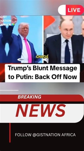 151K views · 2.4K reactions | Breaking: Vladimir, You Crossed the Line - Trump's Message to Putin "When I Return, Everything Changes | Gist Nation Africa | Facebook