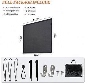 [Hot Item] Black Mesh 9′ X7′ RV Awning Shade Screen