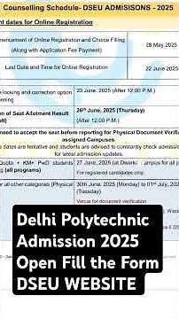 DELHI POLYTECHNIC ADMISSION OPEN AFTER 10TH CLASS DIPLOMA TECHNICAL N MANY AFTER 12TH CLASS OPTIONS