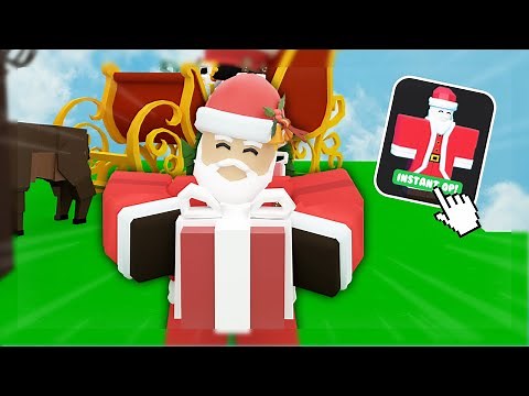 Using the SANTA kit on Roblox Bedwars...