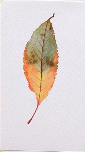 How to paint realistic watercolor fall leaf