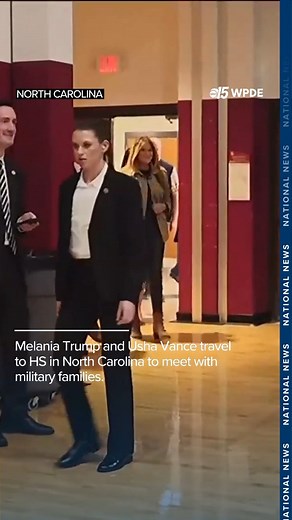 376K views · 8.6K reactions | First Lady Melania Trump and Second Lady Usha Vance visit with military personnel at Camp Lejeune, the largest Marine Corps base on the East Coast, and Marine Corps Air Station New River. | WPDE ABC15 | Facebook