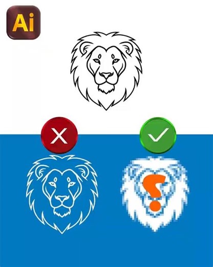 Adobe Illustrator 2026 Tips – Reverse Your Lion Logo in Seconds #designtutorial #illustrator
