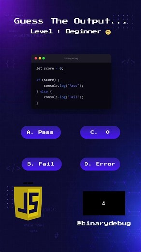 🤔 This JavaScript output looks easy... until you notice the condition 👇