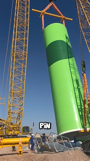 This is how a tower section is prepared for lifting. #HeavyLift #WindPower #fblifestyle | Quechua TV