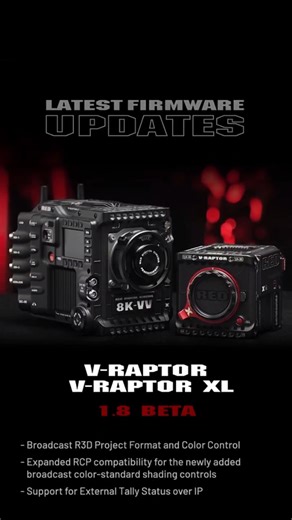 尼康子公司RED官宣发布多款电影机全新固件升级，KOMODO发布1.8.0 beta版固件：新增机顶屏幕自定义页面功能，更快摄影机校准，配合SDI监视设备使用…
